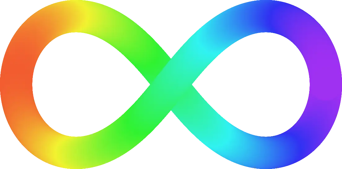 Rainbow infinity symbol for autism acceptance and neurodiversity